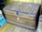 Rustic wooden trunk; measures 32-1/2