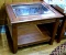 Nice sturdy end table with glass insert measures 25