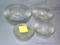 Ribbed glass bowls including 5-1/4