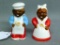 Black Americana salt and pepper shaker set is marked 'Japan'. Each piece is approx. 3