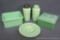 Jade green glass box measures 5