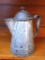 Cute little graniteware coffee pot stands about 8