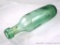 Round bottomed cast glass bottle with applied lip is 9-1/4