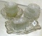 No shipping. Nice assortment of very vintage pressed glass including relish dishes, serving and