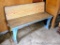 Wooden bench measures 4' wide x 17