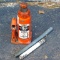 6 ton hydraulic bottle jack by Hine-Werner pumps up and lets down.