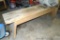 Delightfully rustic bench is under 5' long, 16