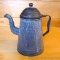Enameled graniteware coffee pot stands 9-1/2