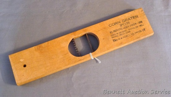 Norlund corn grater looks pretty handy. Measures 12" long x 2-1/2" wide.