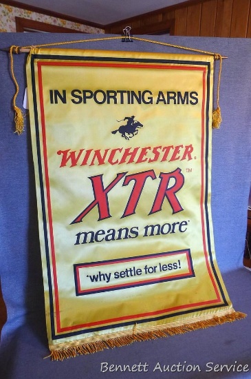 Winchester XTR store banner is approx 33"x 22". Good condition and colors with light spotting.