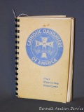 Catholic Daughters of America cookbook dated 1975 from Park Falls Chapter 1187.