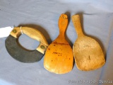 Two butter paddles, plus a chopper. Paddles are approx. 8-3/4