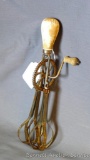 Neat antique Light Running egg beater with cast iron frame and wheel measures 11-1/2