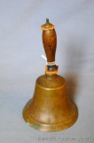 Cast brass school hand bell stands approx. 7-1/2