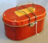 Pauline's metal lunch box is in good condition with original wire handles and lift out plate.