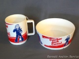 Cracker Jack Cereal promotional cup and bowl by Deka. Both pieces are in good shape. Cup is about