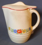 Universal Potteries Tip Top refrigerator jug with lid, no chips or cracks noted. Even crazing noted