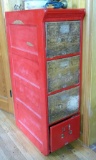 Delightful antique oak file cabinet is mid-restoration. About 4-1/2' x 2-1/2' x 1-1/2'. Bags of