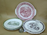 Ten inch plates incl Memory Lane Royal Ironstone 1965 serving platter; SS North American and SS