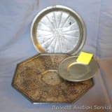 Hammered octagonal serving platter, 10-1/2