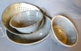 Two graniteware enameled basins, 8-1/2