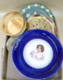 Rosemaled, porcelain and other plates up to 11