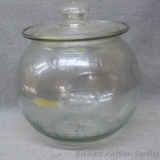 The Nut House jar with lid; measures 10