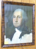 Framed print of George Washington; measures 18-1/2
