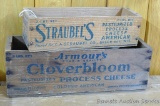 Armour's Cloverbloom and Straubel's cheese boxes. Larger box measures 11-1/2