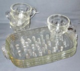 Unique raindrop or water drop luncheon sandwich set. Plates and cups are all in great shape. Service
