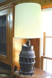 Wagon wheel hub table lamp stands approx. 35
