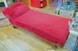 Antique fainting couch or chaise lounge is sturdy and in good condition overall. Measures approx.