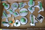 Green handled cookie and biscuit cutters up to 4-3/4