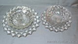 Two star pattern plates have a note with them stating they may be American glass, larger is 9-1/2