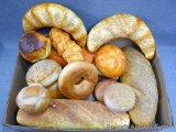 Faux bread includes French bread, croissants, bagels, rolls, more. Longest is 11-1/2