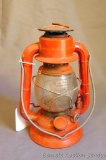 Nice little Dietz Comet lantern has its original glass globe. Lantern base and glass are marked