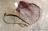 Handy No-Snag trout net has original wooden handle and is 21-1/2