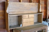 Antique shelf unit looks like it may have been the top of a hutch or cabinet. We think it may match
