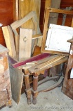 Pile of furniture pieces and parts. Great for projects. Widest board is 17
