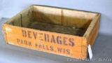 Wooden beverage crate from Park Falls is 17