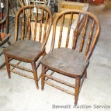 Two cute little bent wood chairs are 34