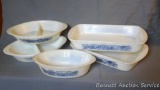 Glasbake Currier & Ives pattern casserole or baking dishes. Includes two 8