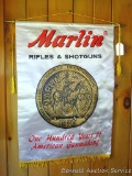 Marlin Firearms centennial promotional banner from 1970 is in remarkable condition. Measures approx