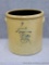 Four gallon salt glazed stoneware crock looks to have maker's initials S/A in cobalt