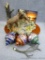 Terry Redlin 'Morning Glow' sculpture with COA; Three Terry Redlin porcelain Christmas ornaments.