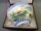 Egg shell porcelain Oriental round bowl depicts bridge and island scene and comes with storage box.