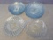 Blue bubble Depression glass plates and saucers. Five of each size. All in good condition.