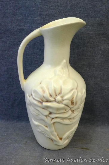 Red Wing magnolia pattern vase or pitcher left handed, right handed match is in lot 204. Stands
