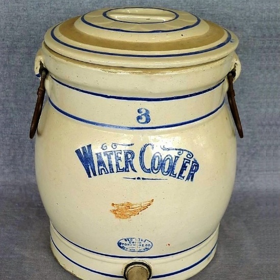 Red Wing 3 gallon water cooler with lid, spigot and original handles. Lid is in very good condition