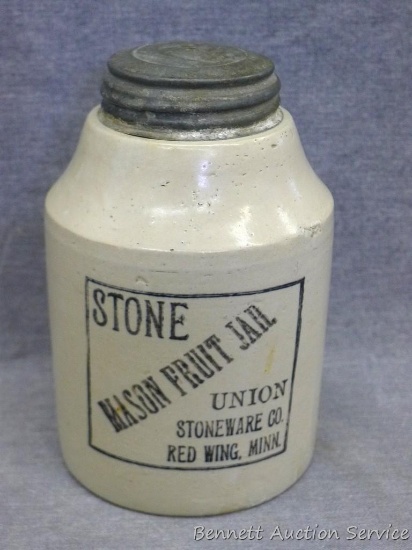 Stone Mason Fruit Jar by Union Stoneware Co. of Red Wing, Minn. Patent date on bottom is Jan. 24,